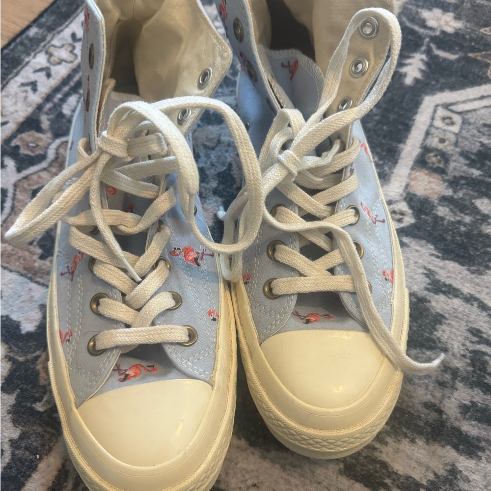 Converse Light Blue Flamingo High-Tops size 10 - Picture 2 of 4